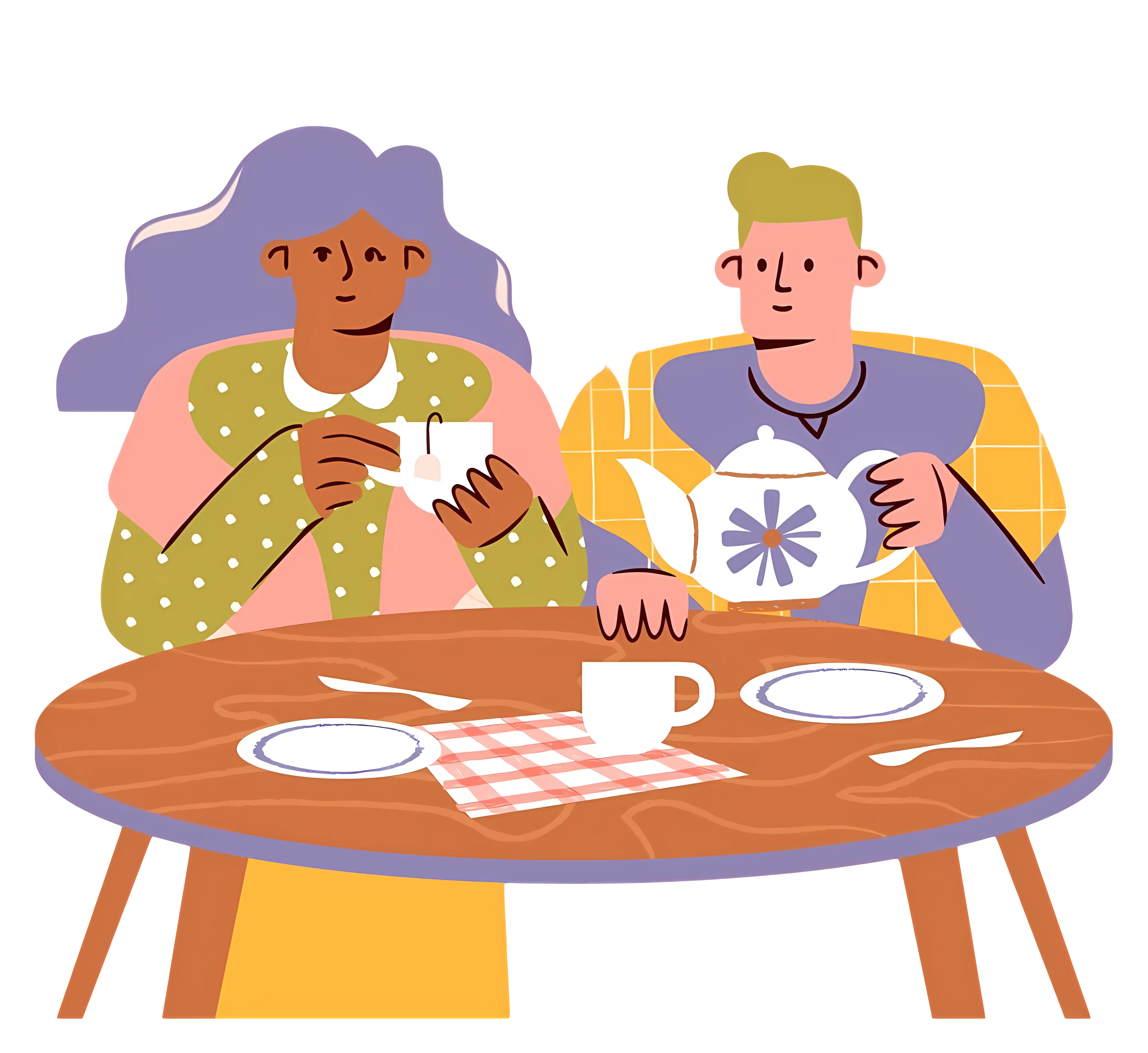People Having Tea at a Table