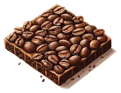 Chocolate Square with Coffee Beans