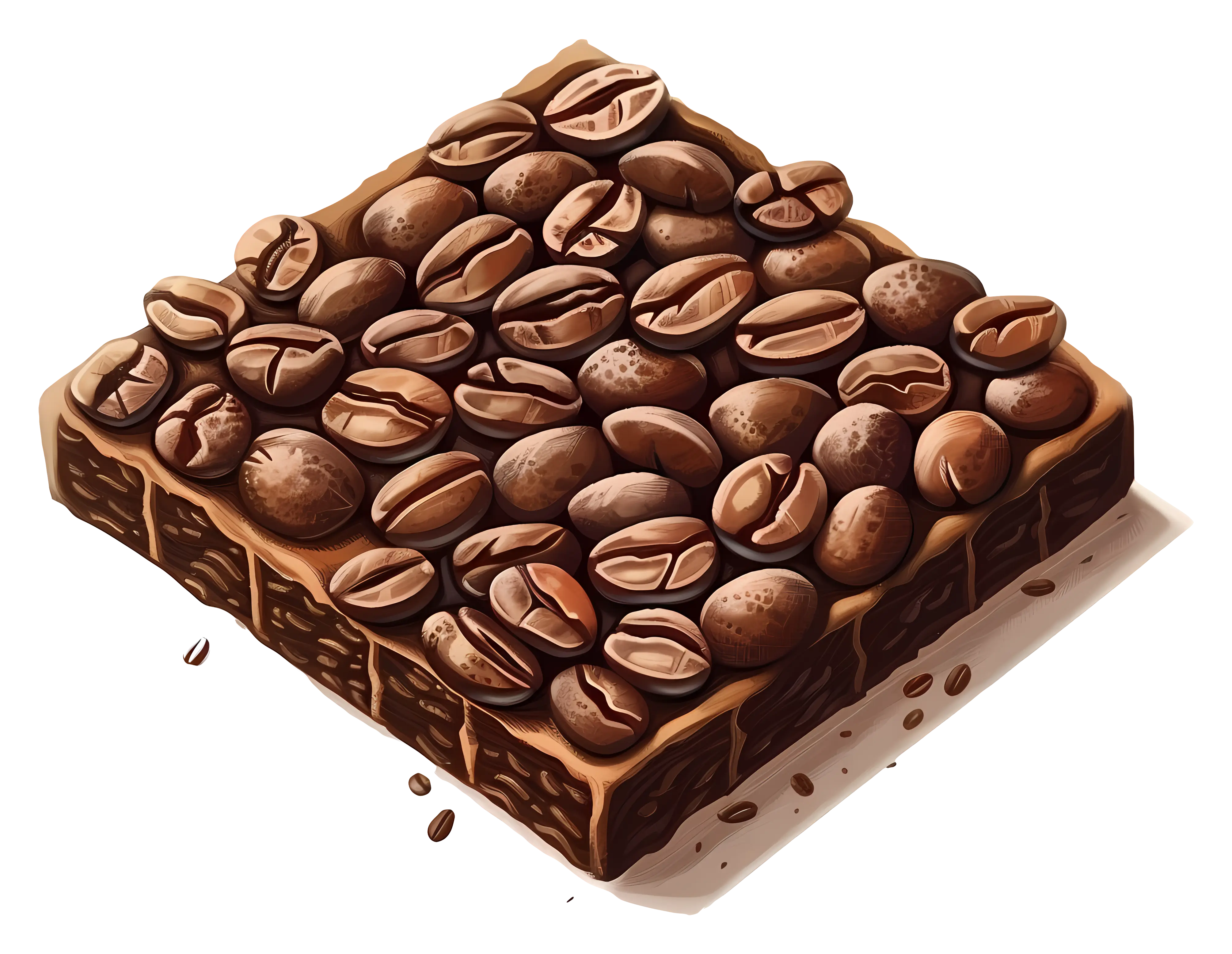 Chocolate Square with Coffee Beans