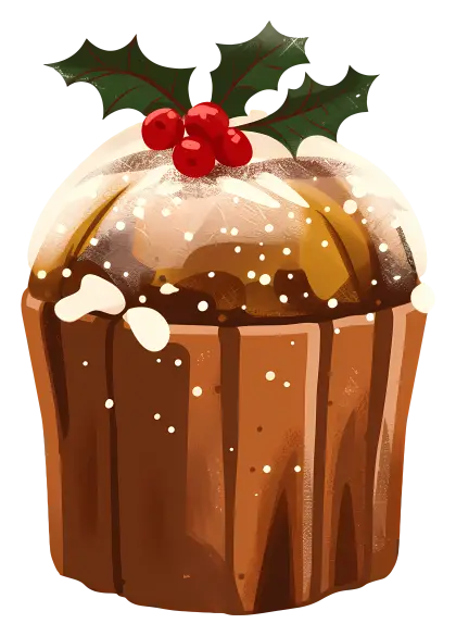 Glazed Panettone with Holly