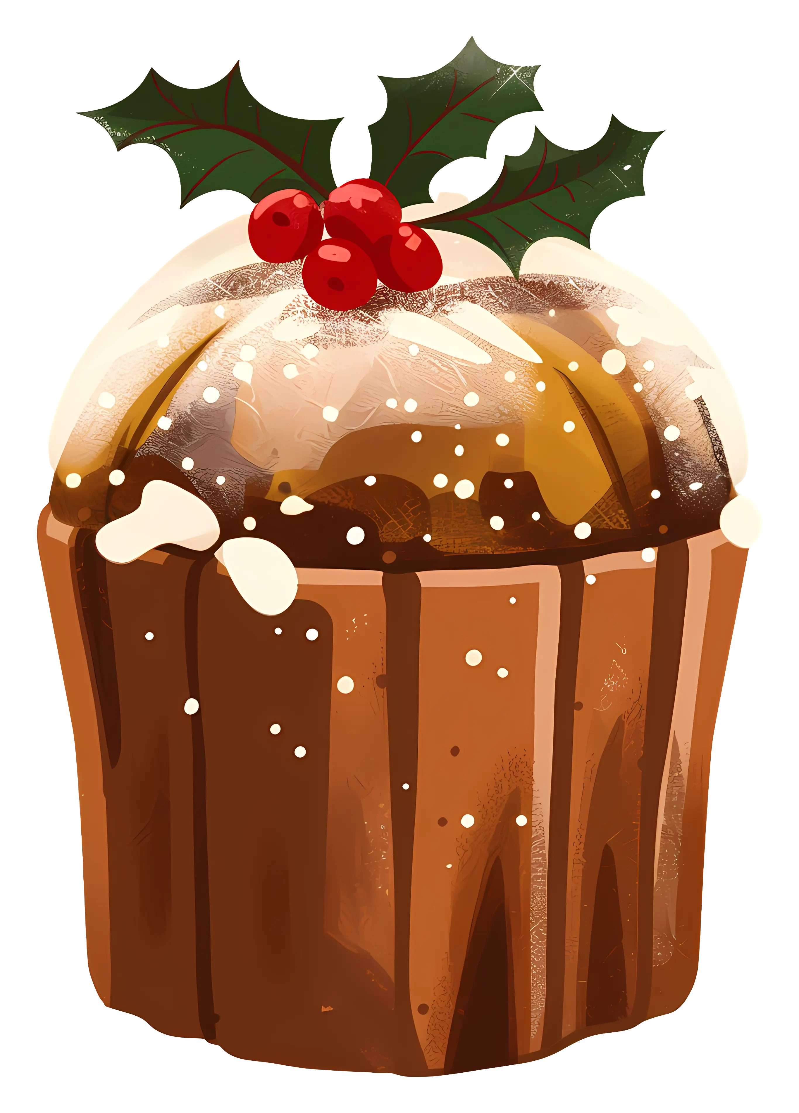 Glazed Panettone with Holly