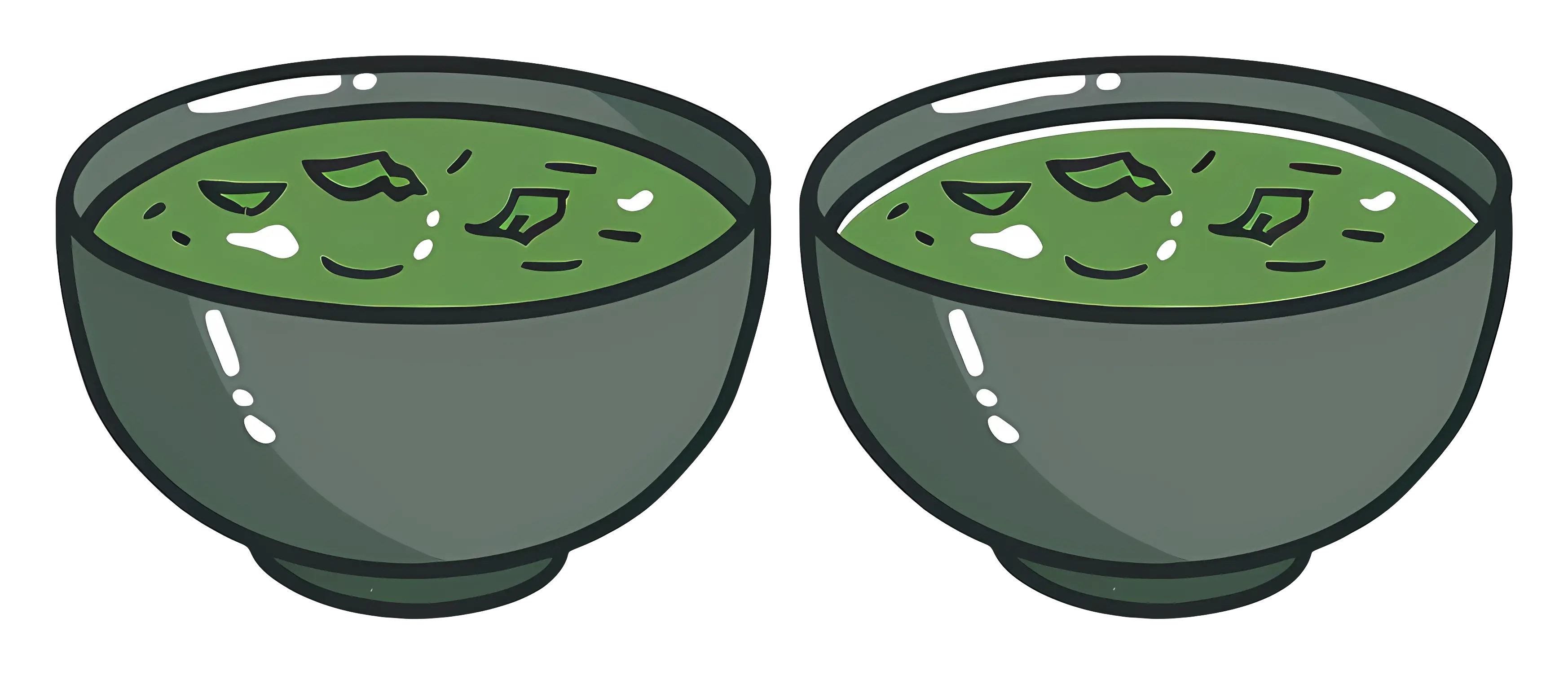 Two Bowls of Green Soup