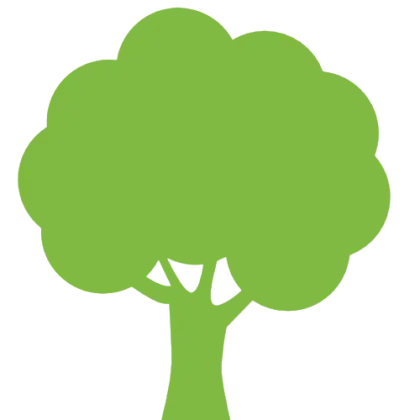 Solid Green Flat-Icon Tree Design