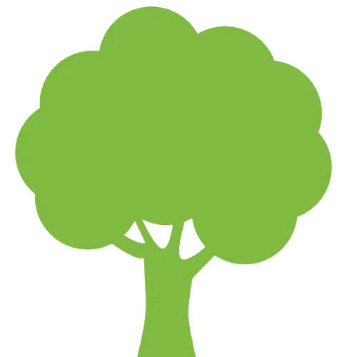 Solid Green Flat-Icon Tree Design