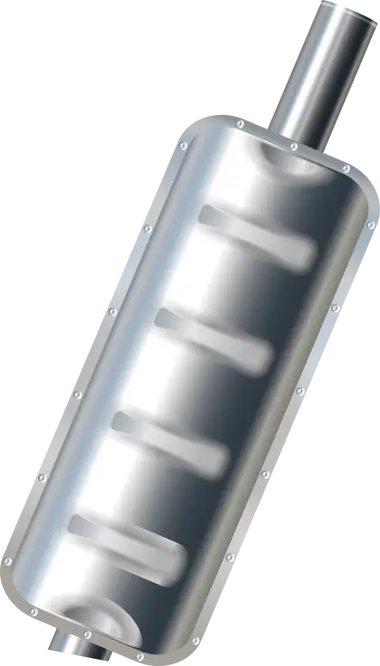 Car Muffler in Silver