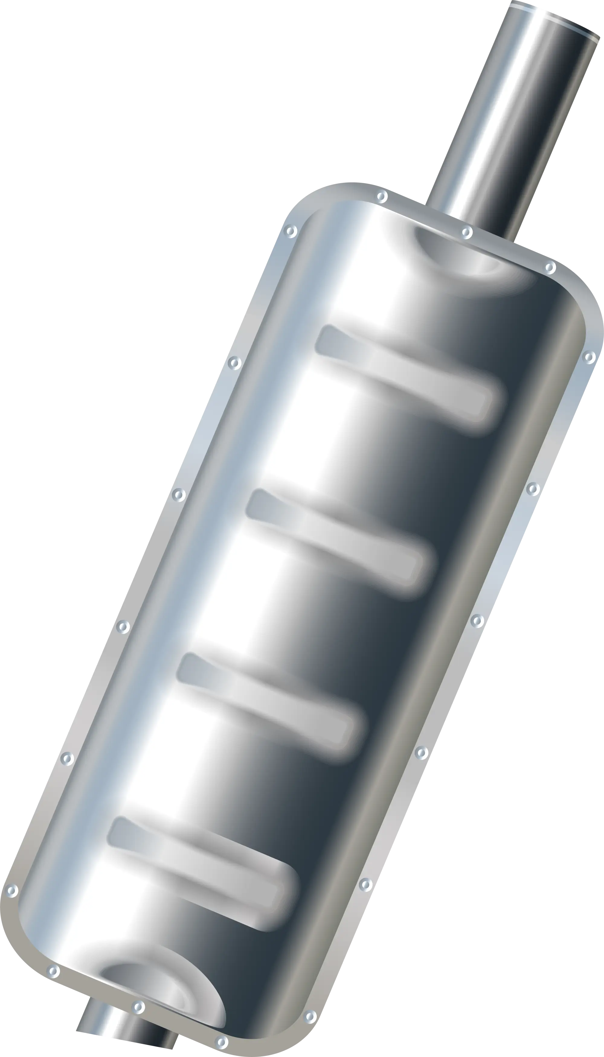 Car Muffler in Silver
