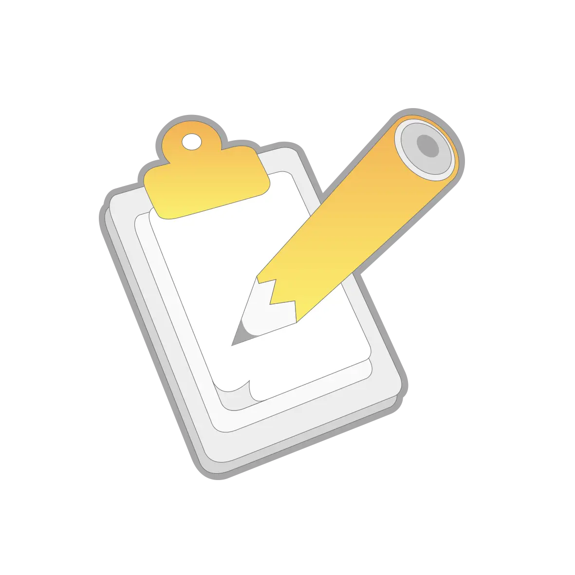 Clipboard and Pencil Illustration
