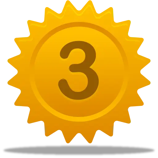 Gold Medal with Number 3