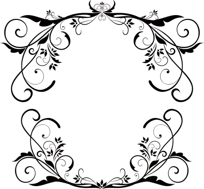 Swirly Floral Decorative Frame Design
