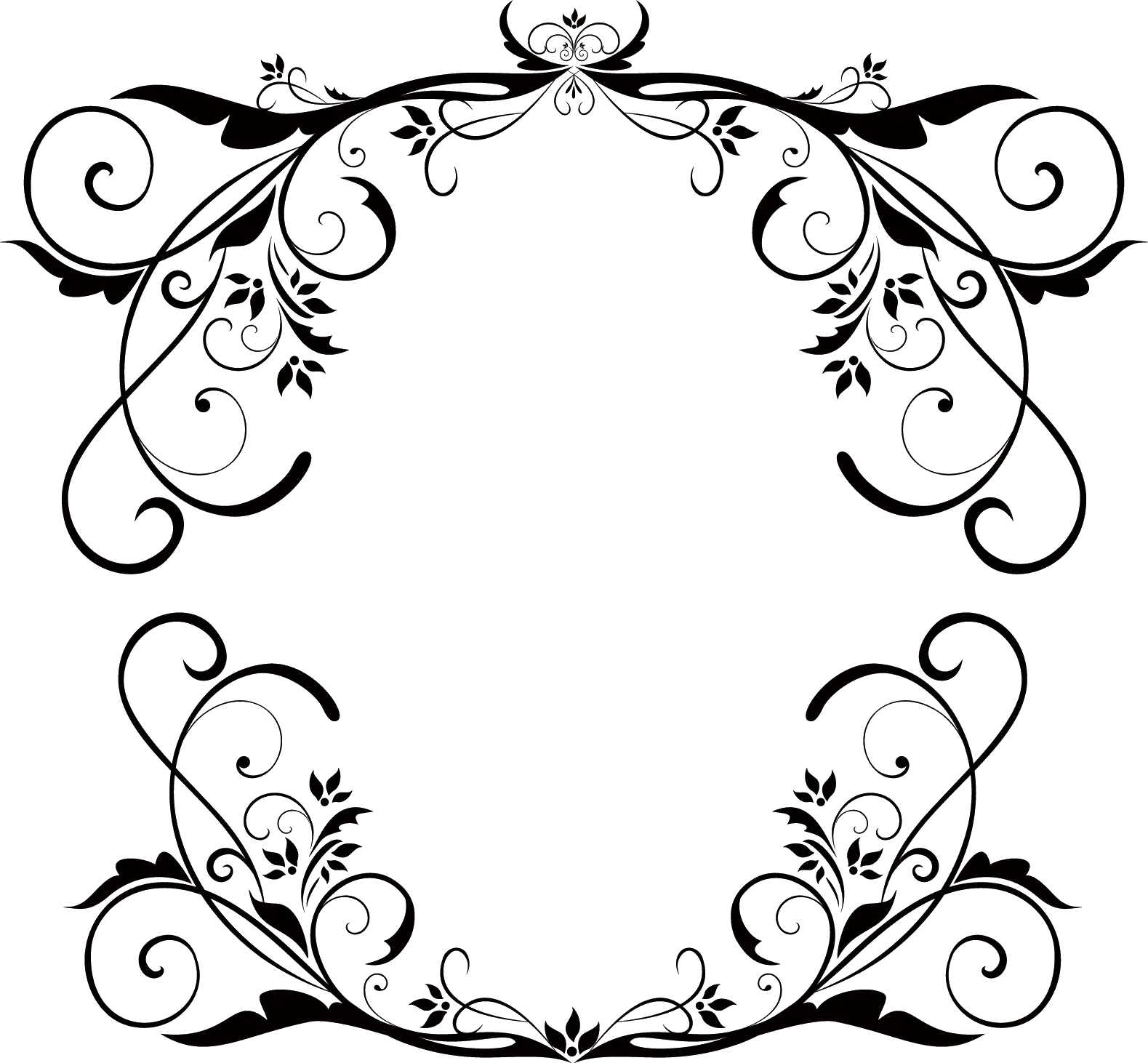 Swirly Floral Decorative Frame Design