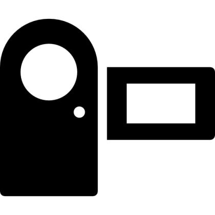 Black Video Camera Icon for Media Concept