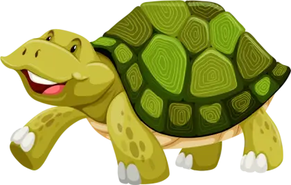Cute Green Cartoon Turtle Illustration
