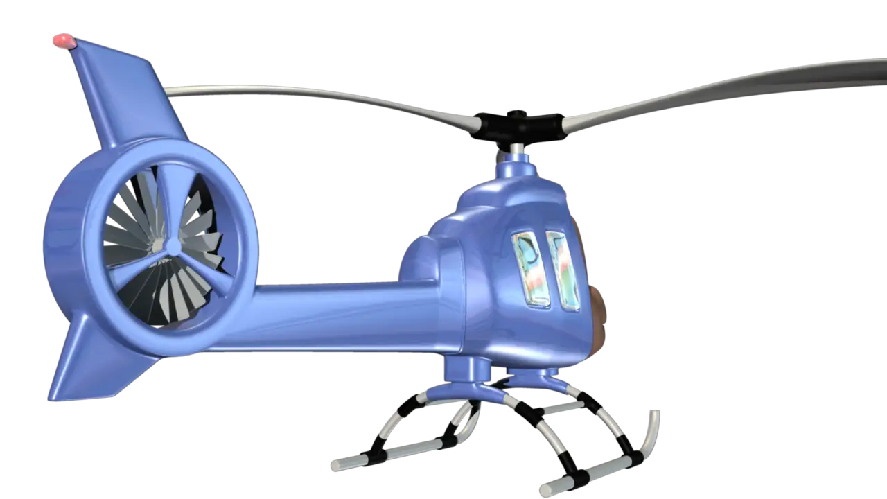 Blue Toy Helicopter Model