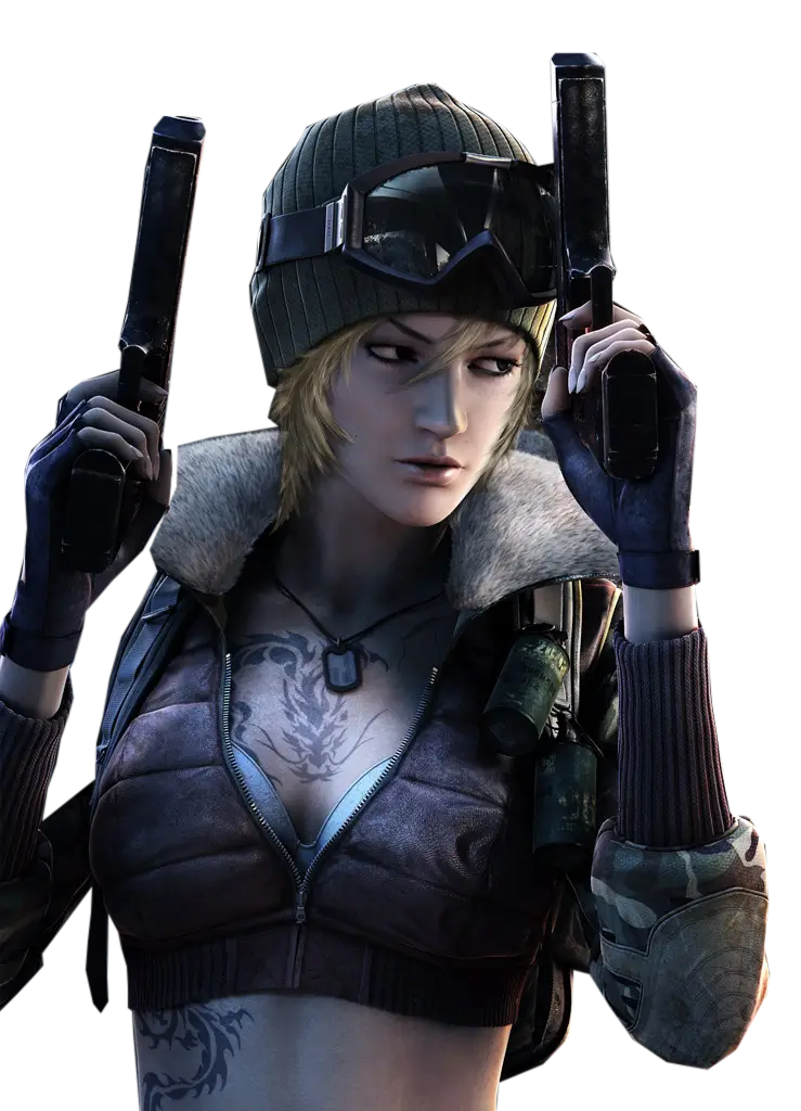 Female Soldier with Dual Guns