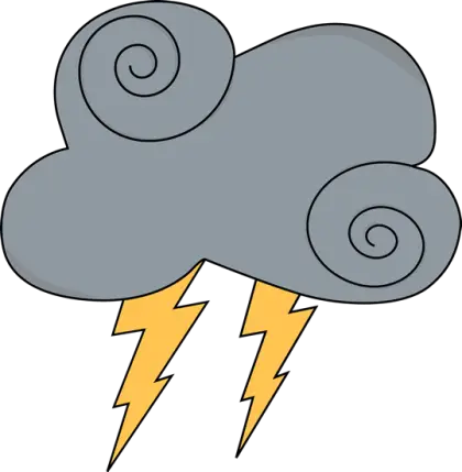 Dark Storm Cloud with Lightning Illustration