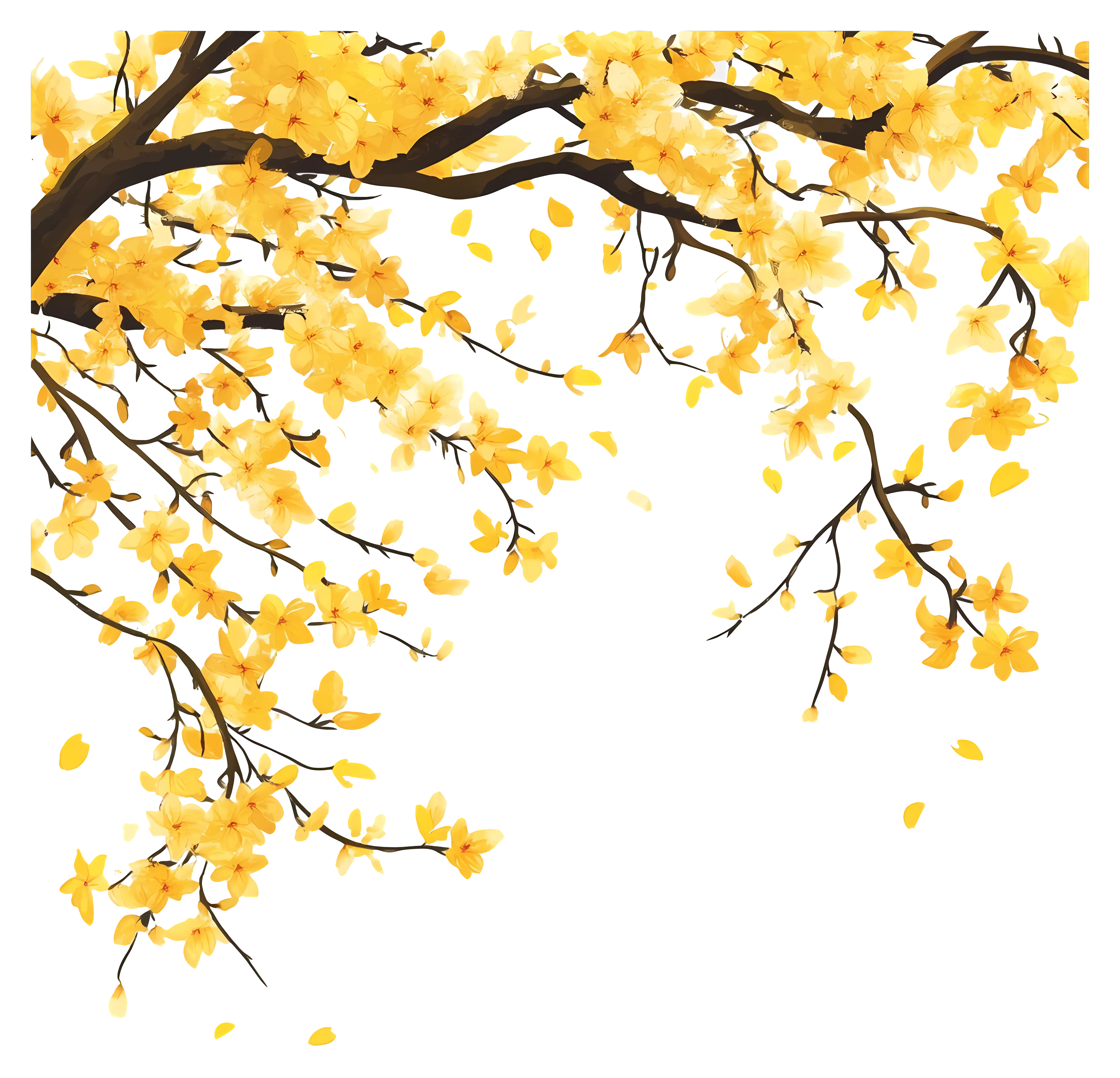 Yellow Blossoms on Branch
