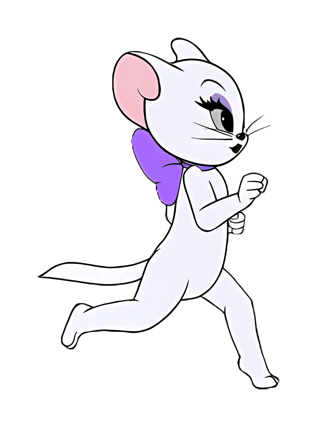 Running White Mouse Cartoon Character