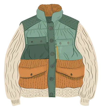 Colorful Jacket with Multiple Pockets