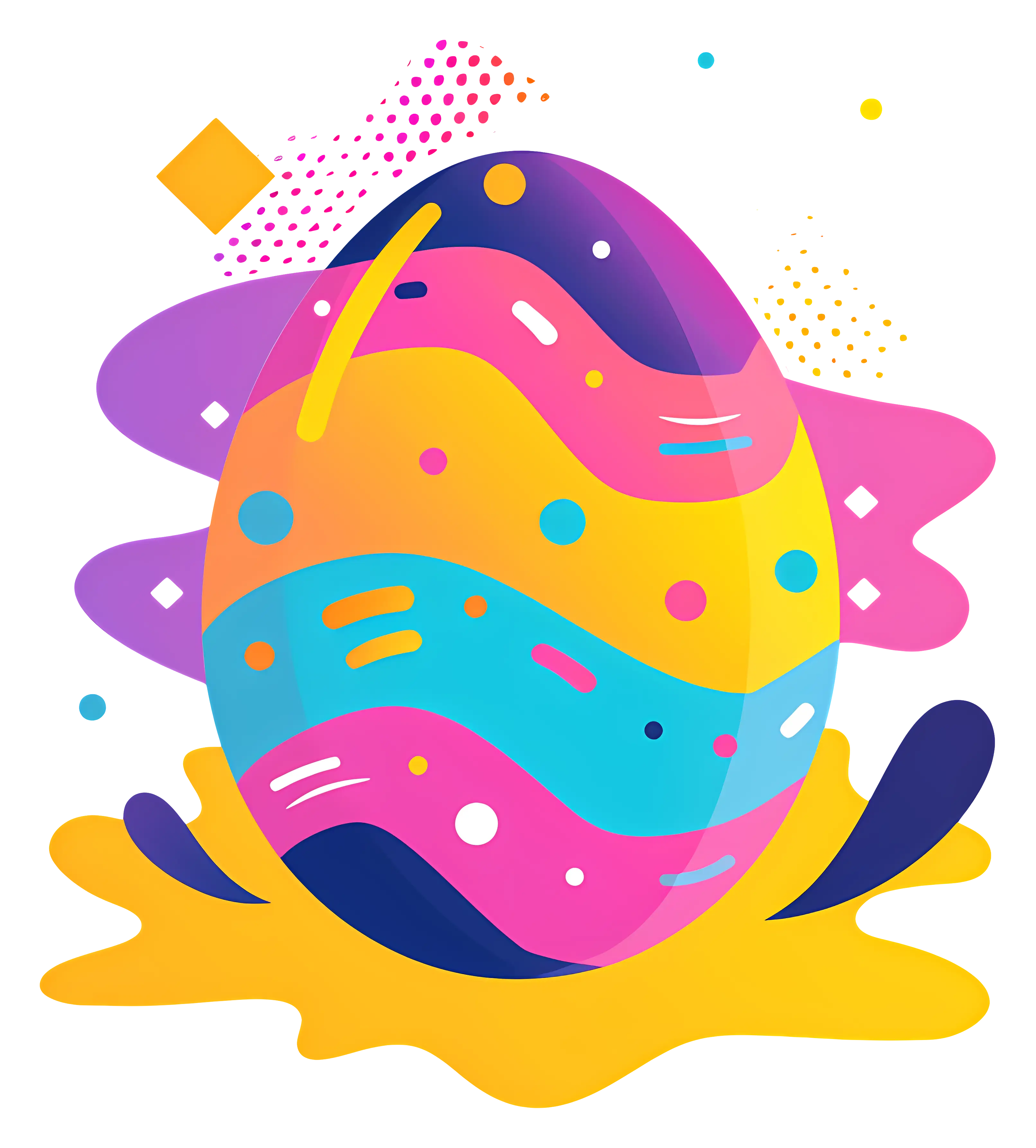 Bright Decorated Colorful Egg
