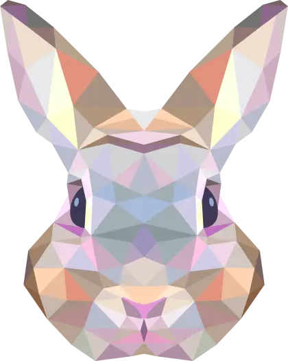 Geometric Polygonal Rabbit Face