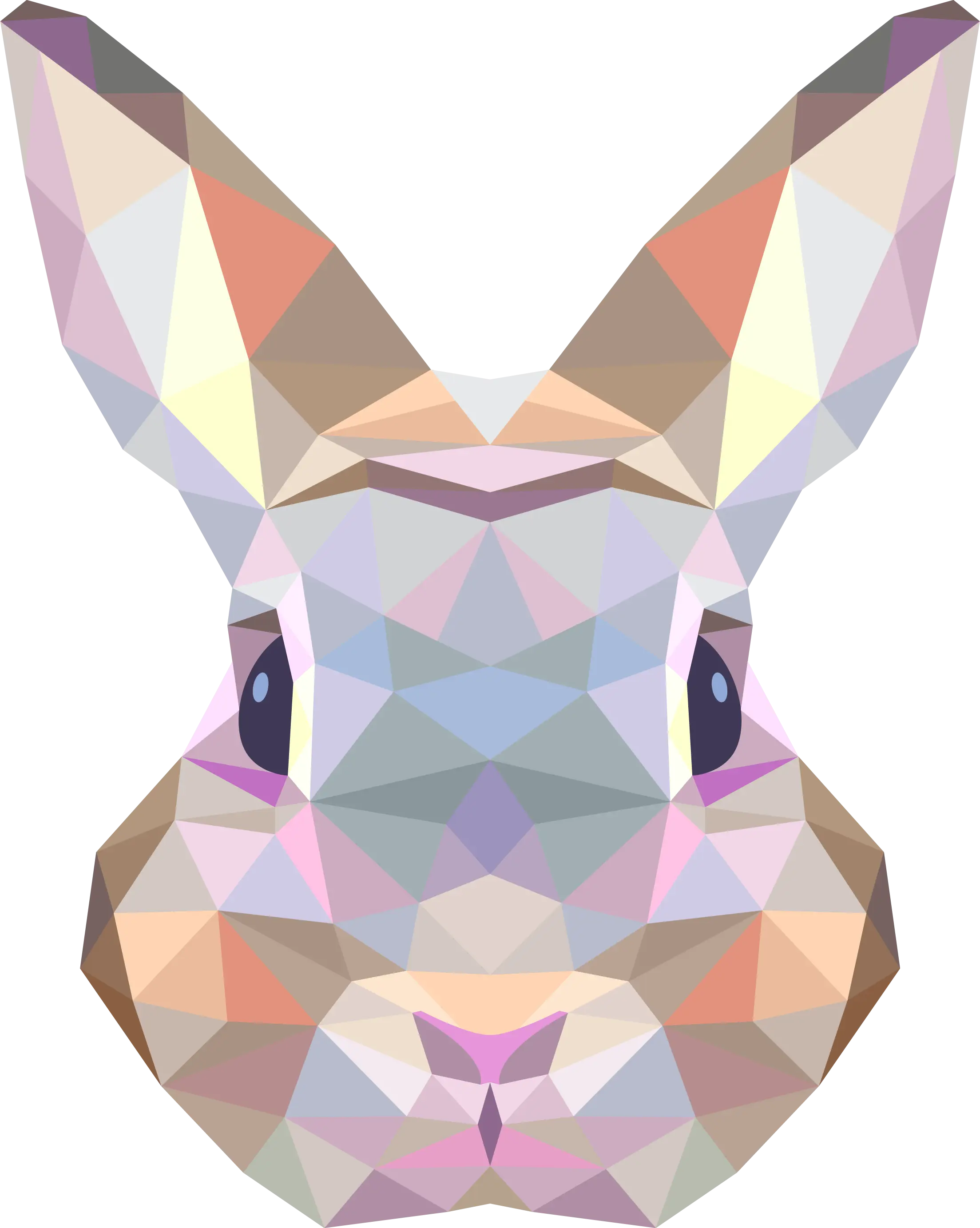 Geometric Polygonal Rabbit Face