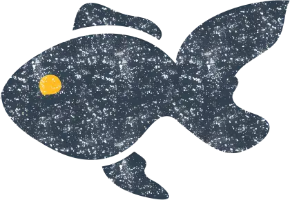Artistic Fish Icon with Textured Look