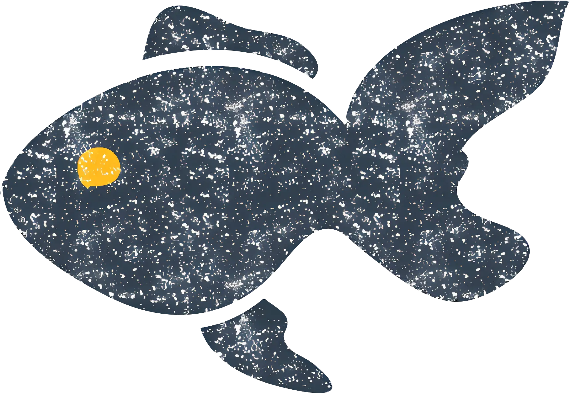 Artistic Fish Icon with Textured Look
