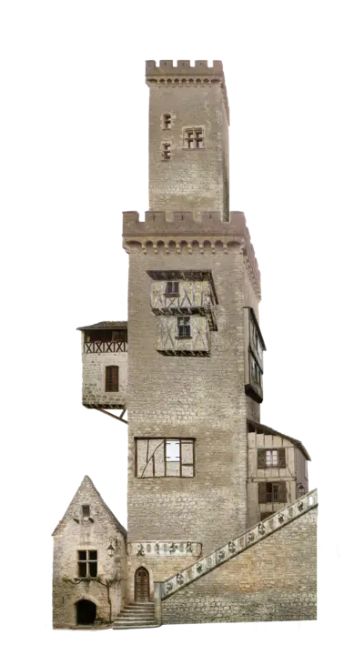 Medieval Tower with Stone Architecture