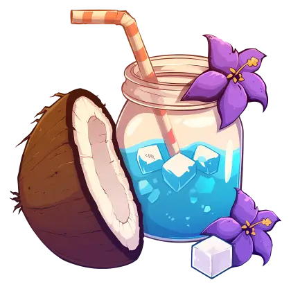 Coconut Drink with Flowers