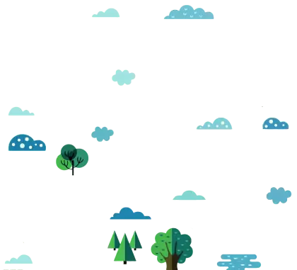 Scattered Trees and Clouds