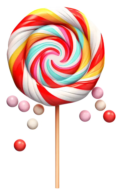Lollipop with Multicolor Candy Balls