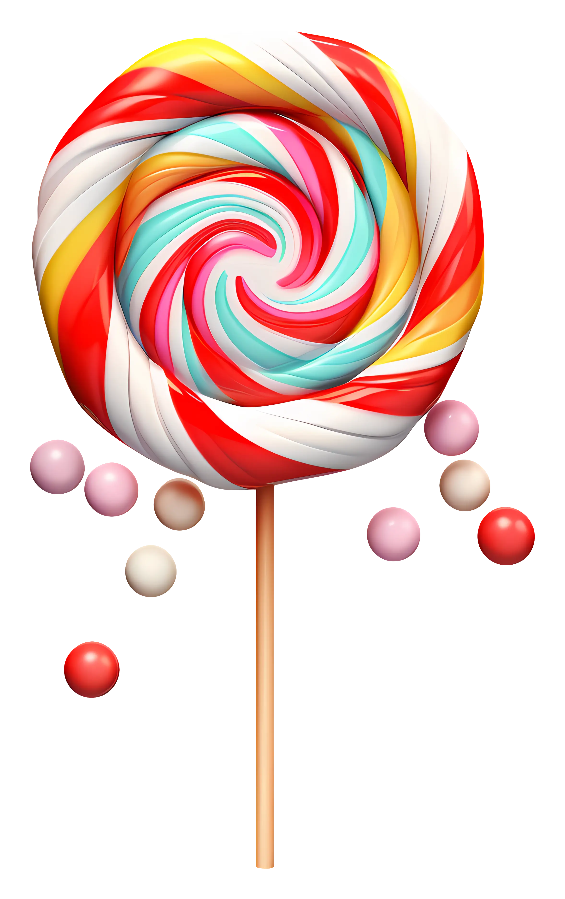 Lollipop with Multicolor Candy Balls