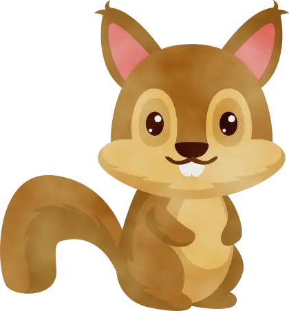 Adorable Cartoon Squirrel Illustration