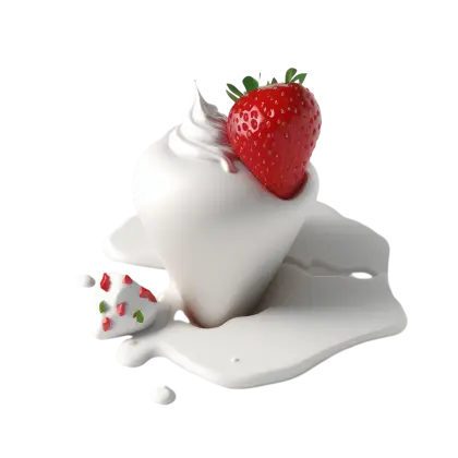 Strawberry Ice Cream with Cream
