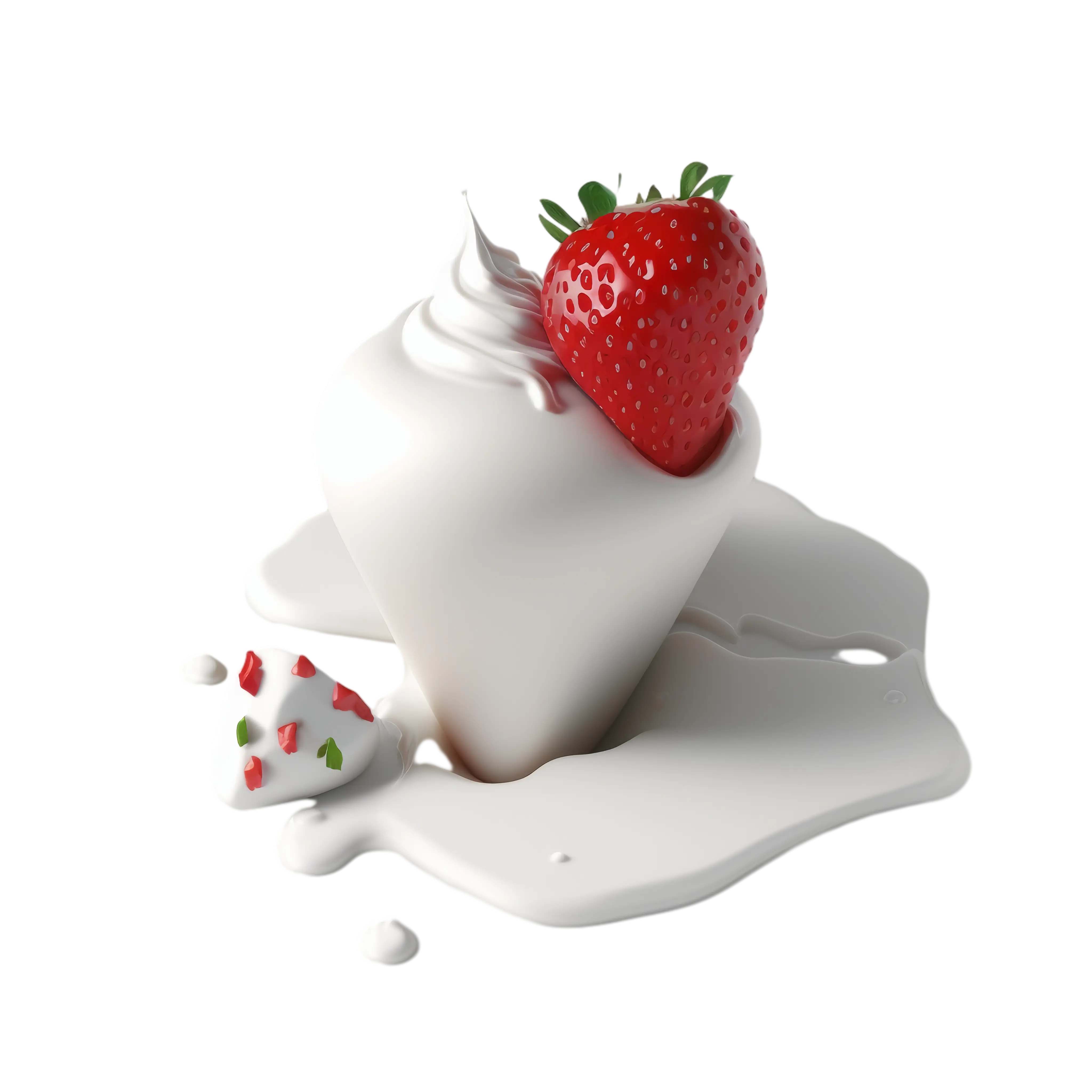 Strawberry Ice Cream with Cream