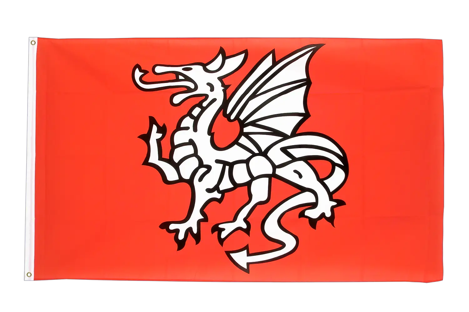 Red Dragon Banner with Mythical Design