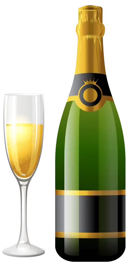 Champagne Bottle and Glass for Celebrations