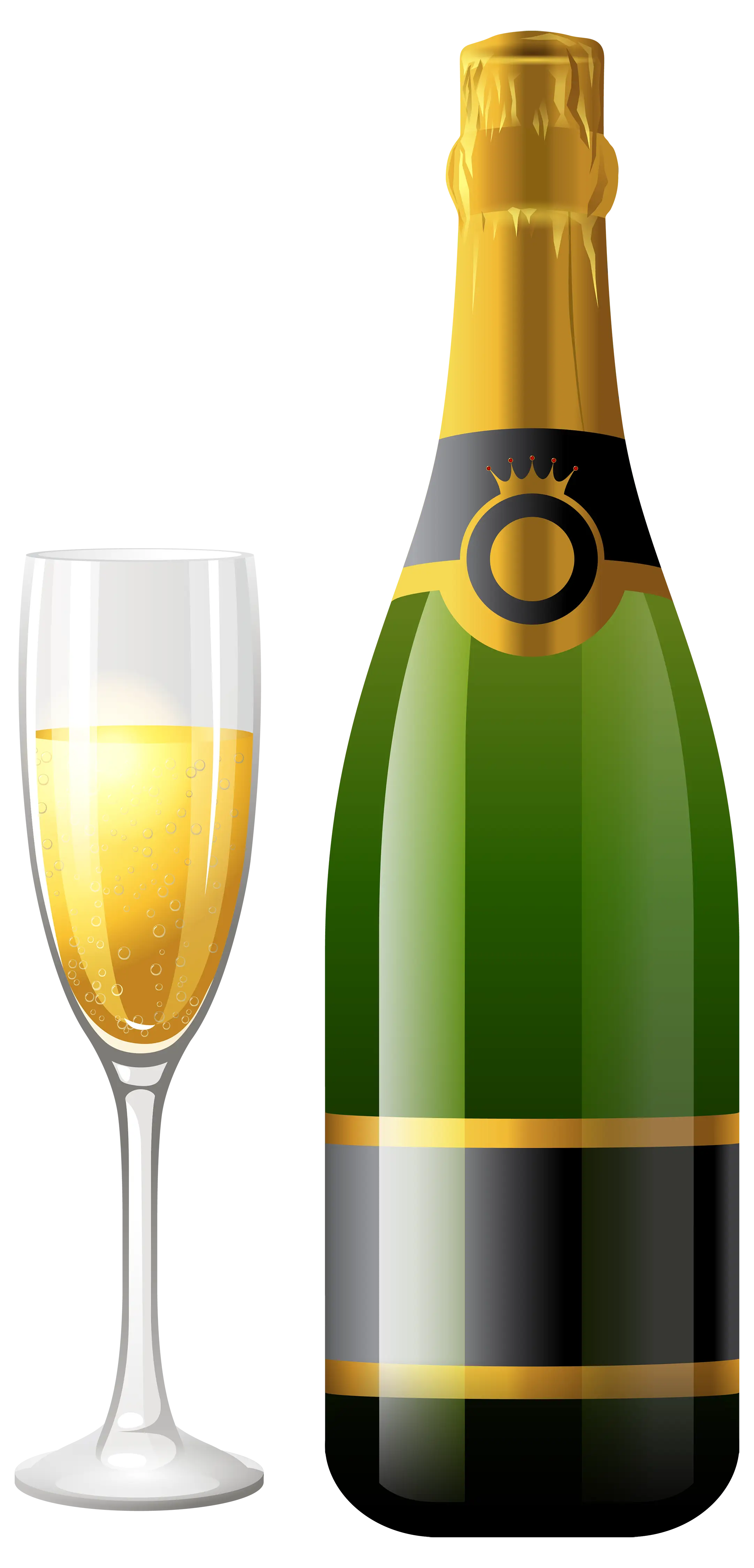 Champagne Bottle and Glass for Celebrations