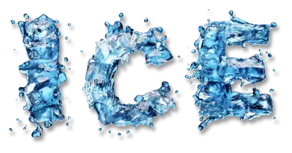Word ICE Created from Ice Texture