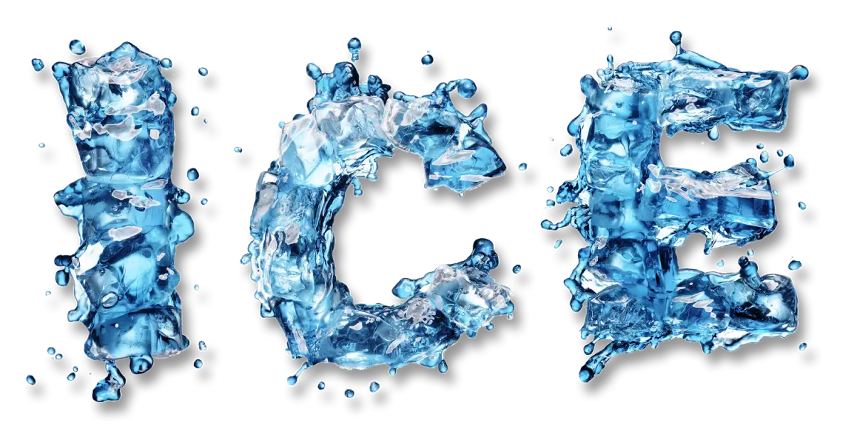 Word ICE Created from Ice Texture