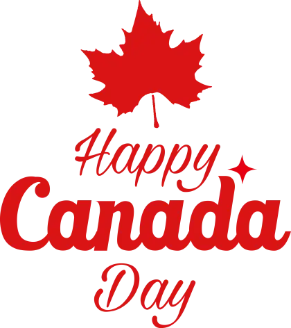 Happy Canada Day Elegant Text with Maple Leaf