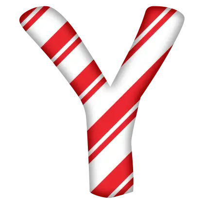 Candy Cane Striped Letter Y