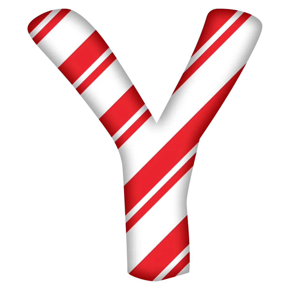 Candy Cane Striped Letter Y