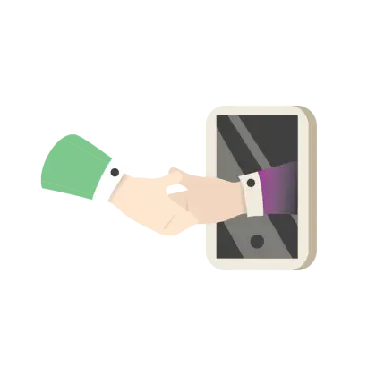 Digital Handshake Through Smartphone Concept