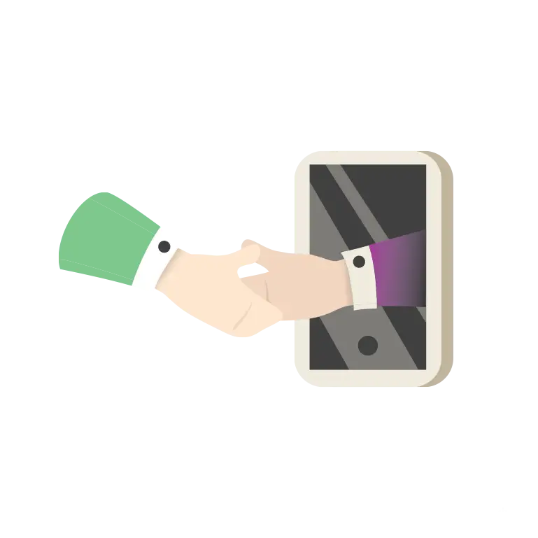 Digital Handshake Through Smartphone Concept