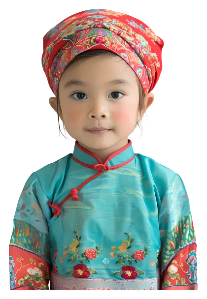 Little Girl in Vibrant Traditional Attire