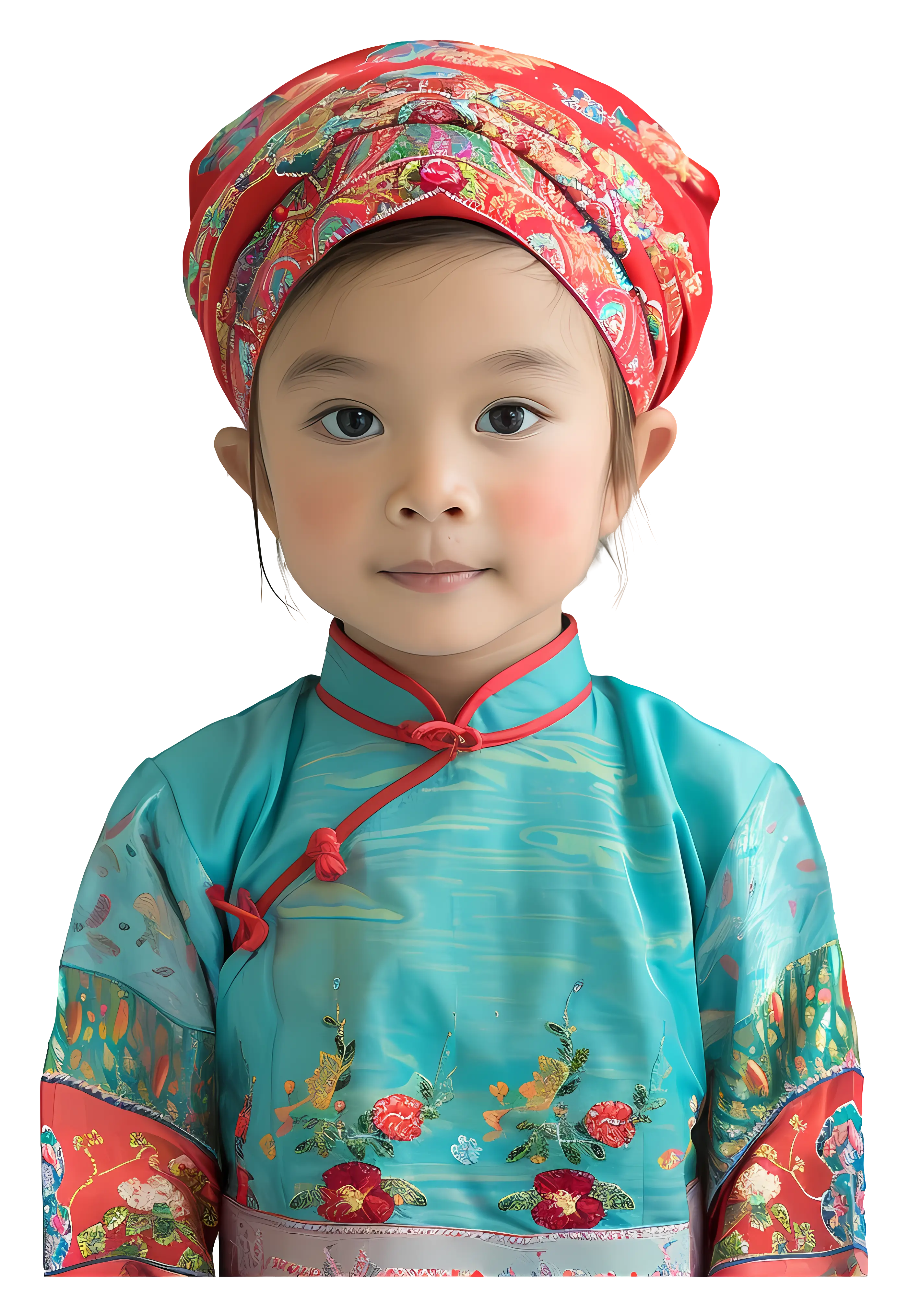 Little Girl in Vibrant Traditional Attire