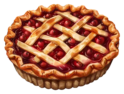 Fresh Berry Lattice Pie Illustration