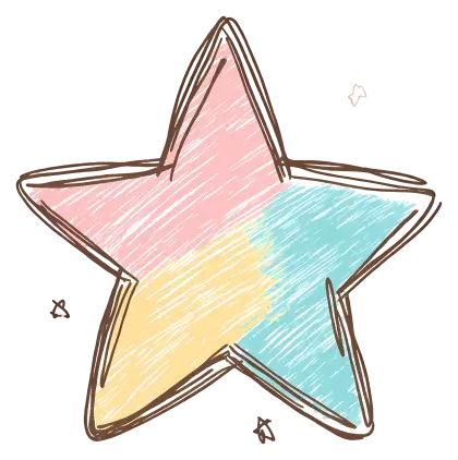 Pastel Colored Star Sketch