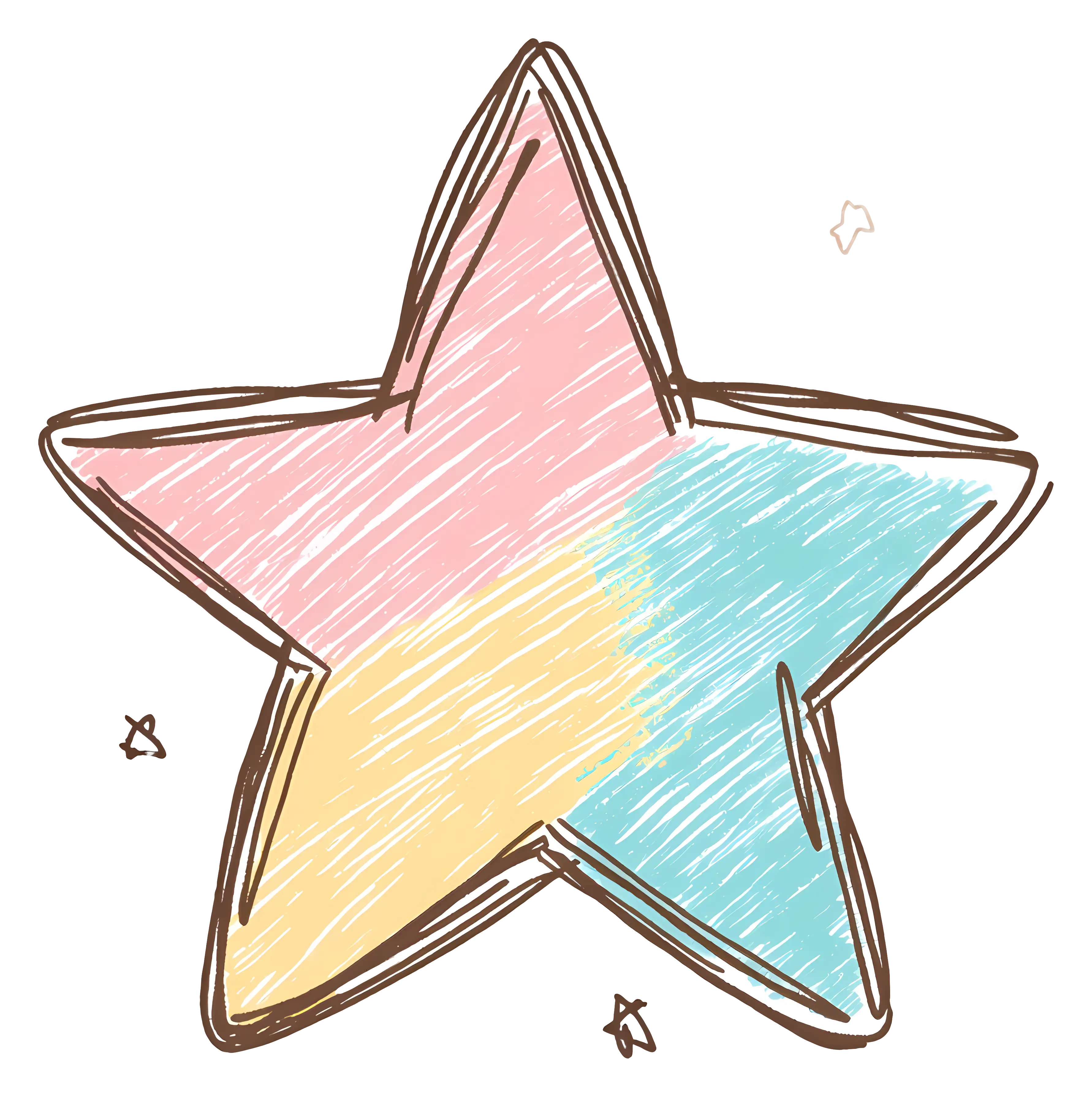 Pastel Colored Star Sketch